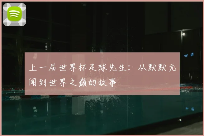 上一届世界杯足球先生：从默默无闻到世界之巅的故事